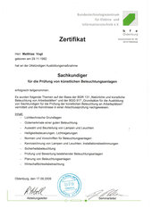 Matthias Vogt, Sachkundiger für die Prüfung von künstlichen Beleuchtungsanlagen