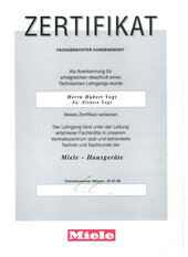 Hubert Vogel, Technischer Lehrgang "Miele -Hausgeräte"